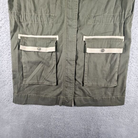 Cabi Anorak Military Jacket Womens S Olive Green Long Zip‎ Pockets Camo Army - Picture 2 of 14